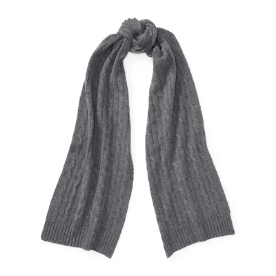 送料関税込☆LAUREN RALPH LAUREN Crest-Patch Cable-Knit Scarf Crest-Patch Cable-Knit Scarf