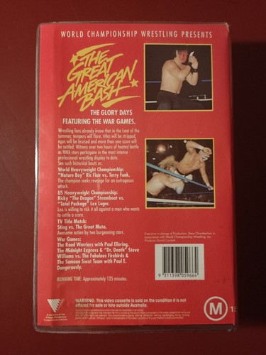WCW Great American Bash: The Glory Days - 1989 Australian VHS Tape, Ric Flair - Picture 2 of 5