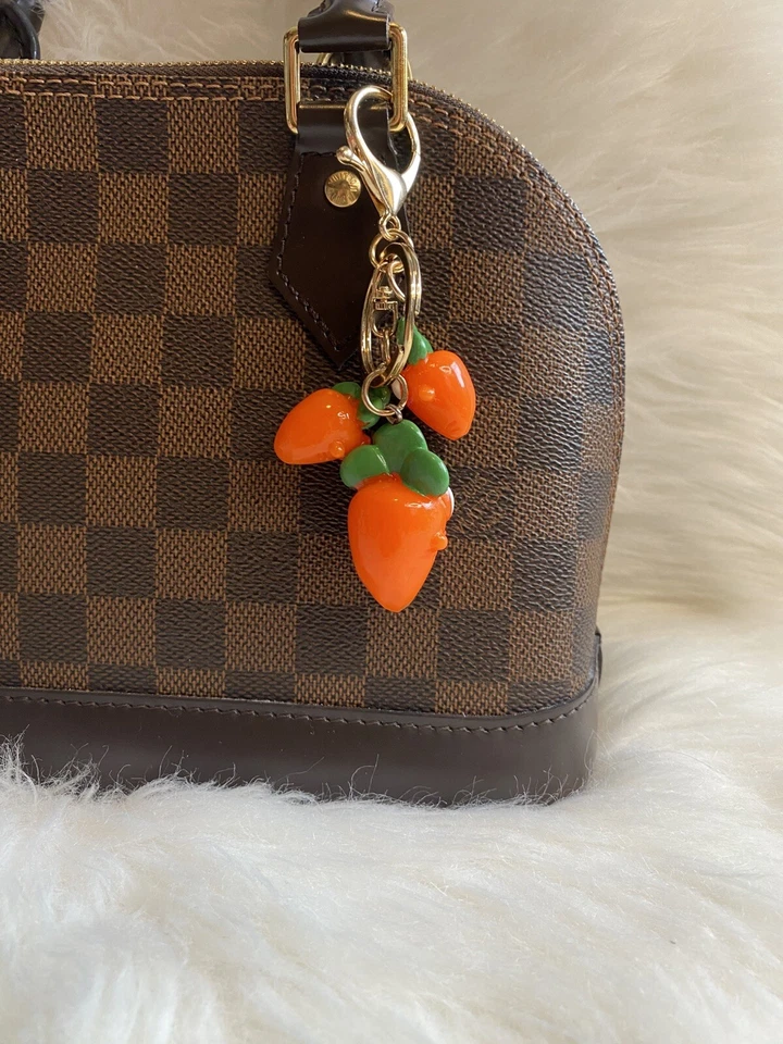 Bolso Zanahoria Dije Llavero Llavero Dorado Naranja Cartera Dije Divertido Nuevo Regalo Foto 2 de 2