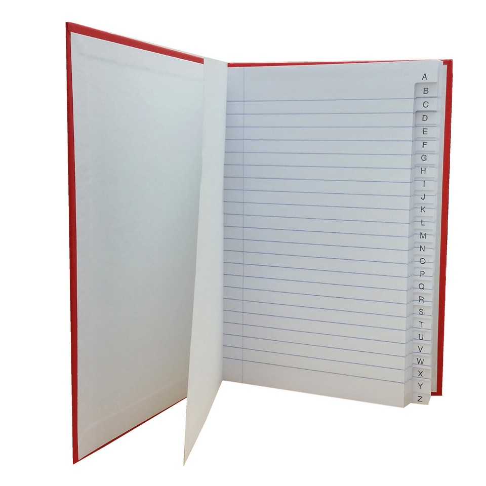A5 Index Notebook A-Z Hard Cover Notebook Ruled Margin Index Book 200 ...