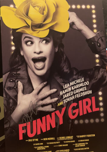 EXACT PROOF! Lea Michele Funny Girl Signed Broadway Musical Poster Glee