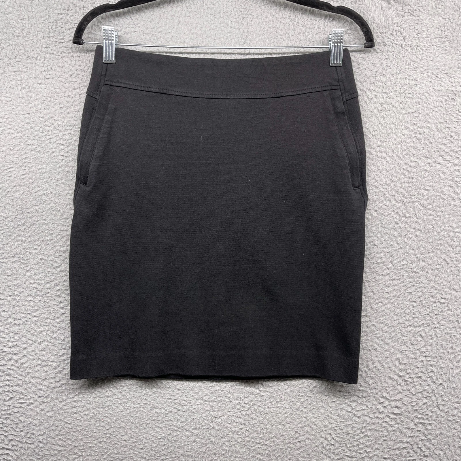 DKNY Womens Skirt Pencil Straight Knee Length Black Back Zip Pockets Size 2