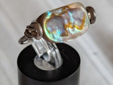 Abalone shell silver ring size 5.5 triangle bead