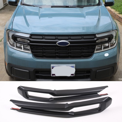 Matt Black Front Bumper Protect Grille Cover Trims Fits Ford Maverick 2022-2023 - Picture 19 of 19