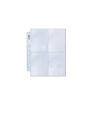 (10-Pack) Ultra Pro 2 1/2 x 3 1/2" 4 Pocket Album Pages For 2 Ring Mini Binders