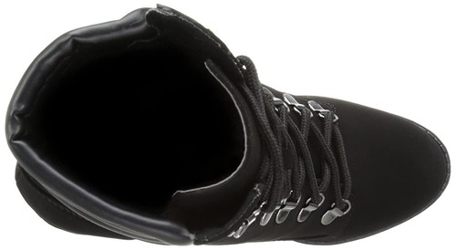 Tie Up High Heel Chunky Platform Office Street Biker Hiker Comfort Boots Black 5 - Picture 8 of 12