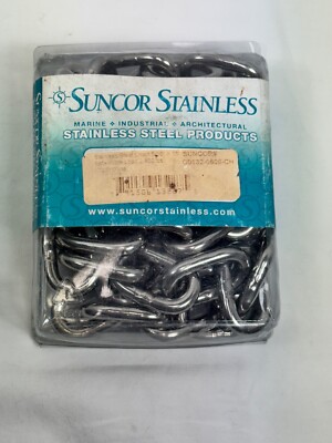 1/4'' x 4ft Stainless Steel Boat Anchor Chain Suncor. Safe Workload 1,570lbs