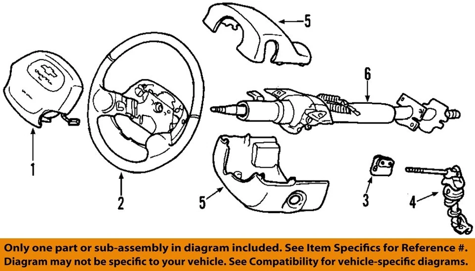 Б/у рулевая колонка подходит: 1999 Chevrolet Tracker Floor Shift без круиз-контроля - Изображение 3 из 4