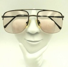 Vintage Kenmark Martin Antique Bronze Pilot Half-Rimmed Sunglasses FRAMES ONLY