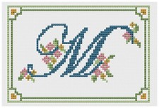 Punto Croce Kit Campione O Motivo - Florashell - Alfabeto Lettera M