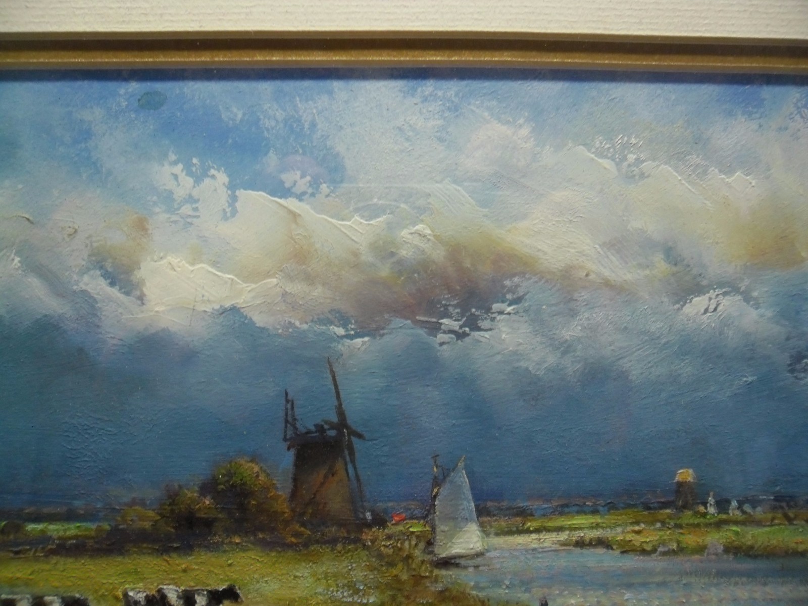 James J Allen Signed Oil on Board “Oby Mill, River Bure” Norfolk Broads