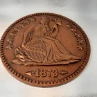 Vintage Burwood Products Plaque 1873 Lady Liberty Coin
