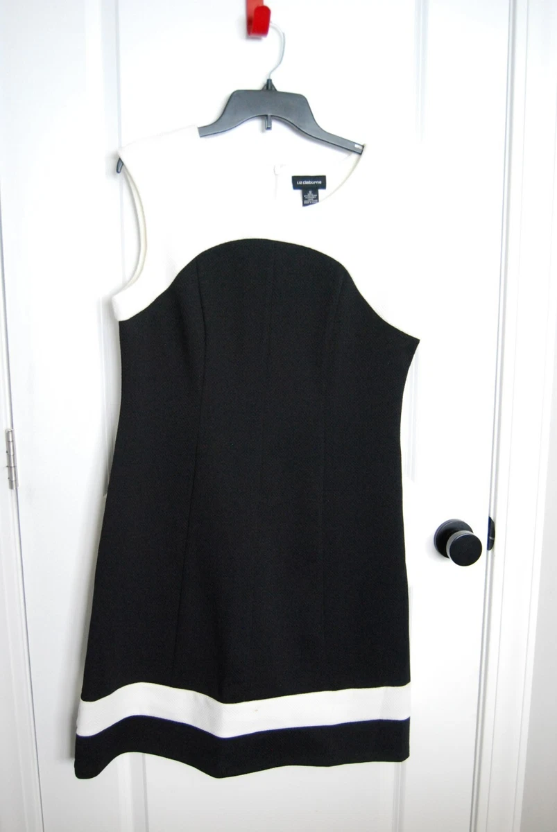 Liz Claiborne Black White Dress Business Career Size 12 VGUC eBay