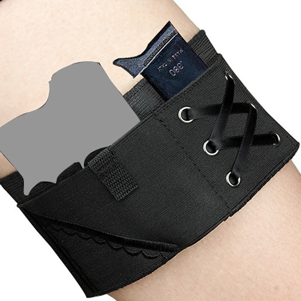 Tactical Carry Concealed Elastic Women's Ladies Leg Band Thigh Gun Holster Black - Image 2 of 4