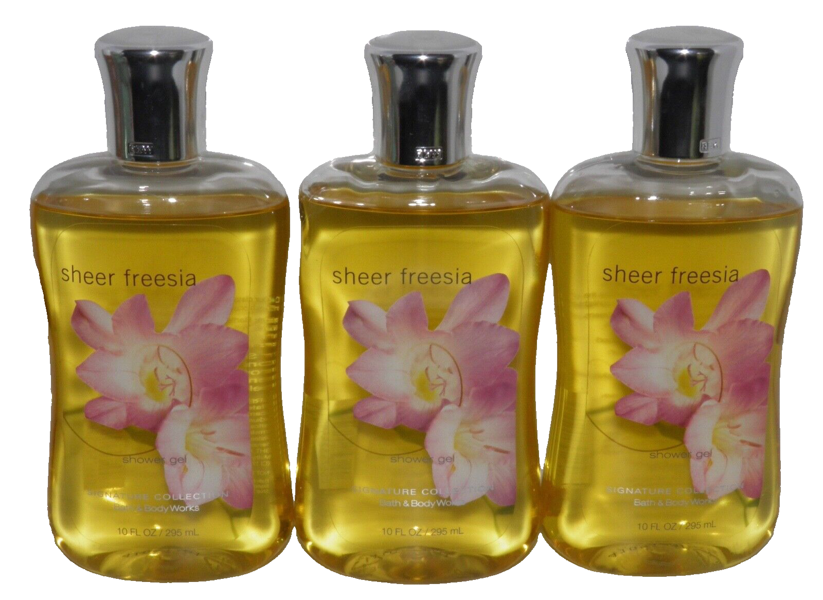3 Bath & Body Works SHEER FREESIA Shower Gel Body Wash RETIRED