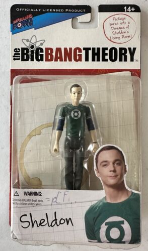 2014 The Big Bang Theory Series 1 Action Figure Sheldon Green Lantern Shirt C8+ - Afbeelding 1 van 2