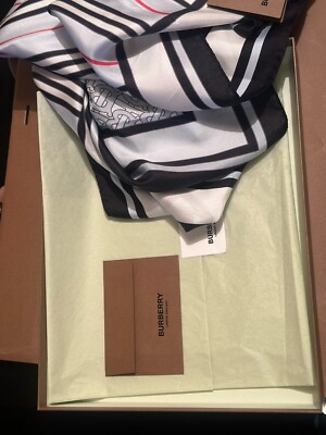 Burberry TB Monogram Latest Silk Scarf Max With Blue Colour