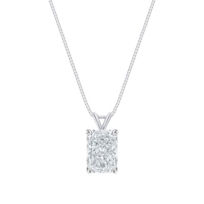 IGI F/VS 3 kt Radiant Lab Created Grown Diamond Anhänger Halskette 14 K Weißgold