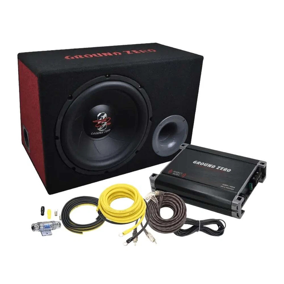 Ground Zero Iridium Bass Pack GZ BASS KIT 12.300X-II with Wiring Kit