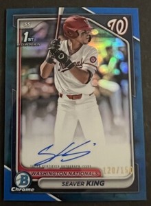 2024 Bowman Draft Chrome Seaver King 1st Blue Refractor Auto 120/150
