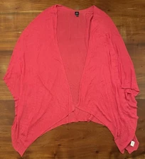 ECHO Womens Pink 100% Bamboo Knit Ruana Serape Poncho -ONE SIZE