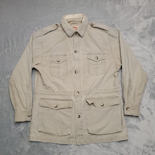 VTG Banana Republic Safari Jacket Men Large Khaki Military Mill Valley 80s READ