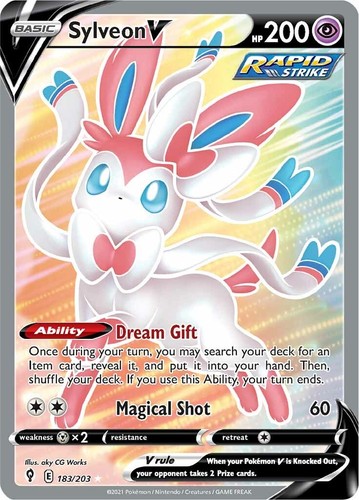 Pokemon Sylveon V (Full Art) SWSH07: Evolving Skies[SWSH07-183/203]