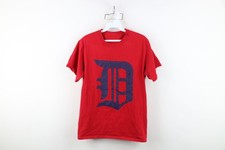 Vintage 90s Y2K Mens XS Distressed Old English D Detroit Tigers Baseball T-Shirt