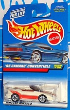 Hot Wheels 1998 Mainline #796 '95 Camaro Convertible White w/ Red Stripes 5SPs