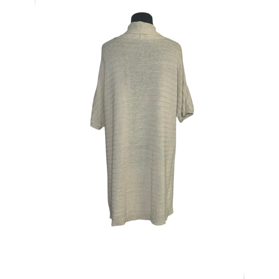 Ann Taylor 奶油色短袖开襟开衫,尺寸 L — 第 2/4 张图片