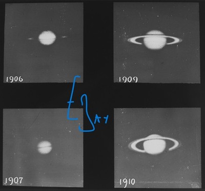 ASTRONOMIE FOTO - SATURN ZEIGT PHASEN ( LOWELL OBS ) UM 1926 Magic Lantern Slide