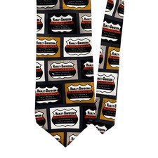 Vintage Harley Davidson Motorcycles Silk Tie Mens Ralph Marlin USA Biker Logo