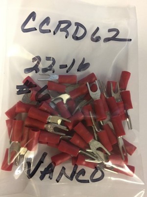 CCRD62    VANCO22-16 AWG #6 FORK  TERMINALS 50  PCS NOS