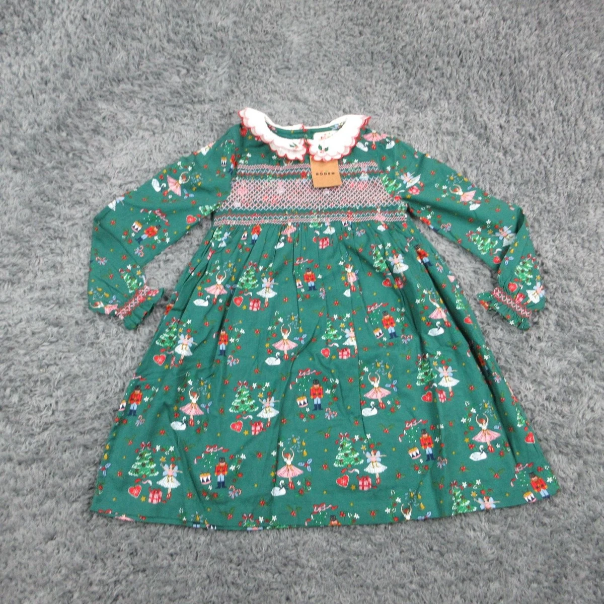 white christmas dresses HTF NWOT Mini Boden Festive Big Appliqué Dress main image 0