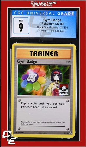 XY Black Star Promo Gym Badge XY206 Pokemon League CGC 9