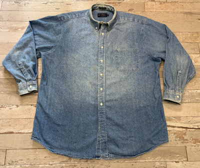 VTG 90 Abercrombie & Fitch The Big Shirt Men's XL Oversized Blue