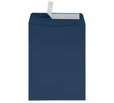 LUX 6x9 Open End 80lb Kraft Envelopes Self Adhesive Flaps Navy Blue 50 Pack