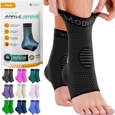 Modvel Foot Ankle Brace Socks for Sprained Compression Small, A Black