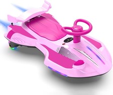 12V Electric Wiggle Car with Pedal for Kids, Rechargeable 2 in 1 Swing Car, Drif