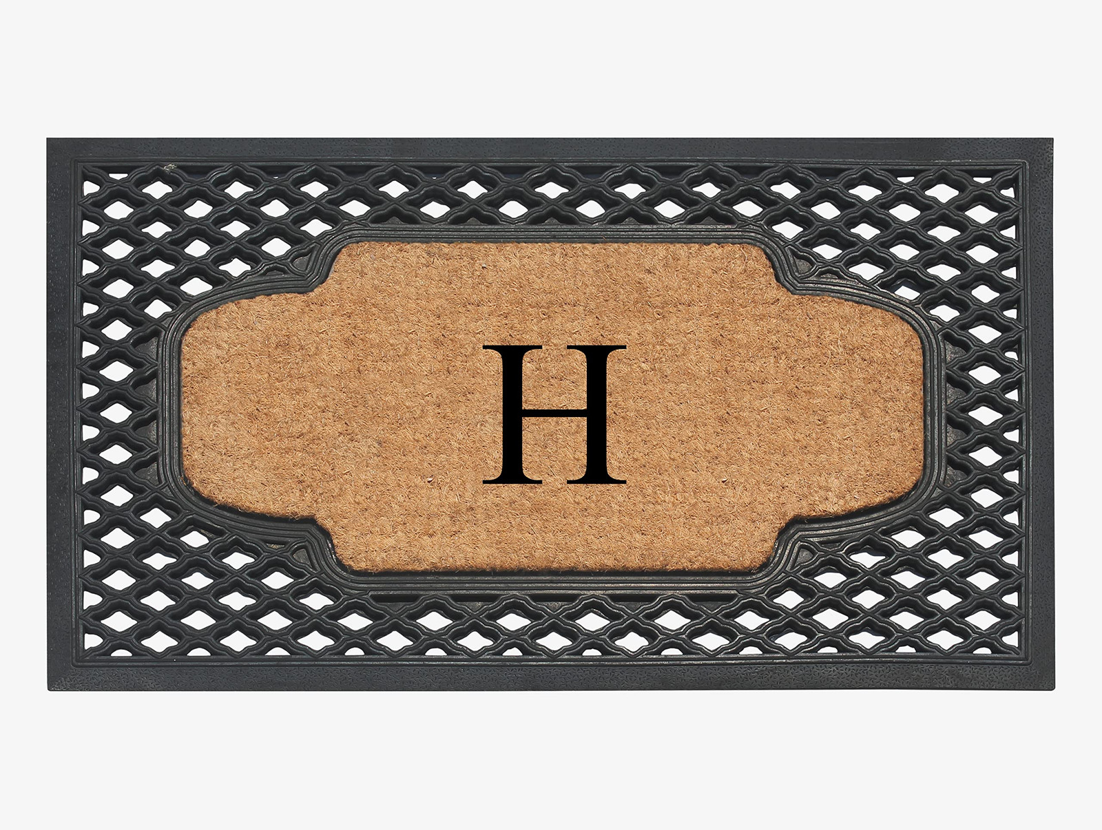 A1HC Natural Coir Monogrammed Anti-Shed Door Mat 23x38 for Front Entry