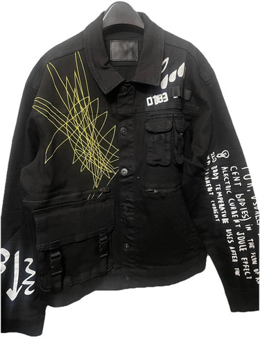 Chaqueta vaquera de graffiti Kloud9 "Empire" para hombre - negra - Imagen 1 de 3