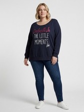 "Embellish the Little Moments" Sequin Navy Sweatshirt by Torrid - Size 3 - EUC