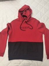 Guess Los Angeles Red And Black Hoodie Pullover Sweatshirt Size S