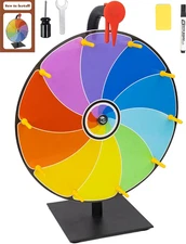 12 Inch Heavy Duty Spinning Prize Wheel - 10 Slots Color Tabletop Roulette Spinn