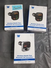 New LOT OF 3 Just Wireless FM Transmitter with USB-C and USB-A Charging Port