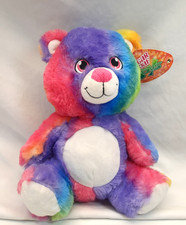 2017 Sugar Loaf 12" Teddy Bear Vibrant Rainbow Colors Stuffed Plush NWT Q042