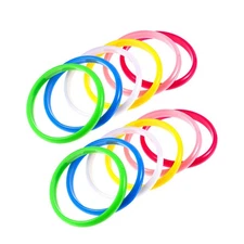 12Pcs Plastic Bangles Bracelets Mixed Color For Women Boy Girl Style