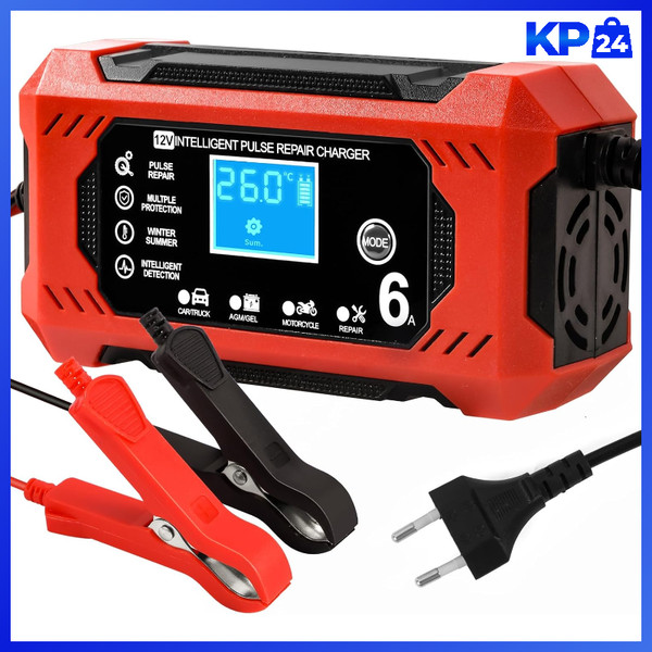 LadegeräT 12V 6A FüR Autobatterien Mit Lcd-Bildschirm Auto LKW Motorrad Boot-image