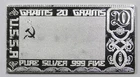 Flag of U.S.S.R The Silver Mint 20 Grams Pure Silver .999 Fine Bar