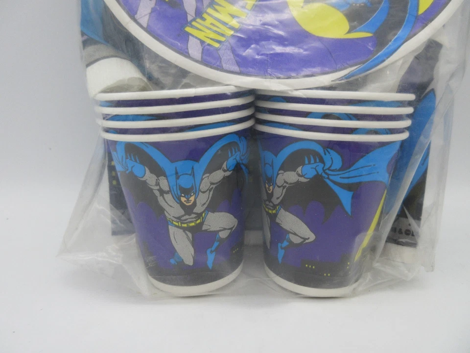 Vintage Batman Party Pak para 8 DC Comics [Exclusivo, 1982] Copos Pratos Guardanapos Mais - Imagem 4 de 4